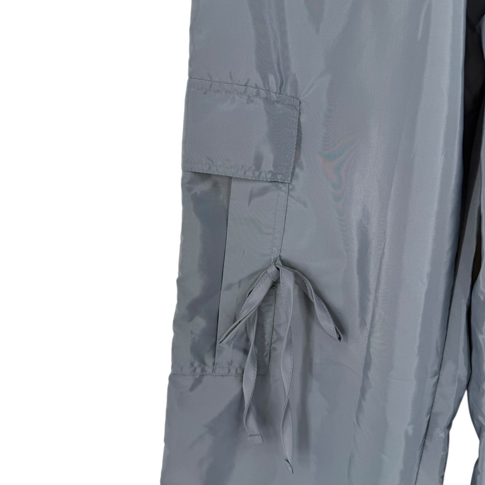 NWT PrettyLittleThing Grey Shell Tie Detail Straight Leg Cargo Pants Y2K, 8 - Picture 5 of 12